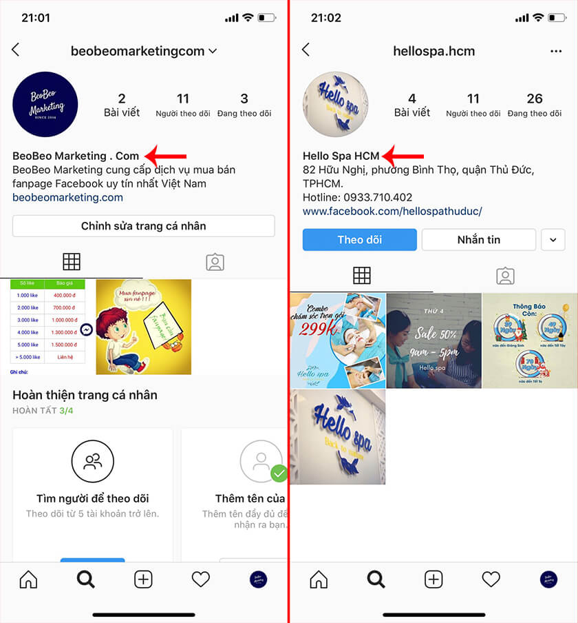 cách đặt tên instagram hay