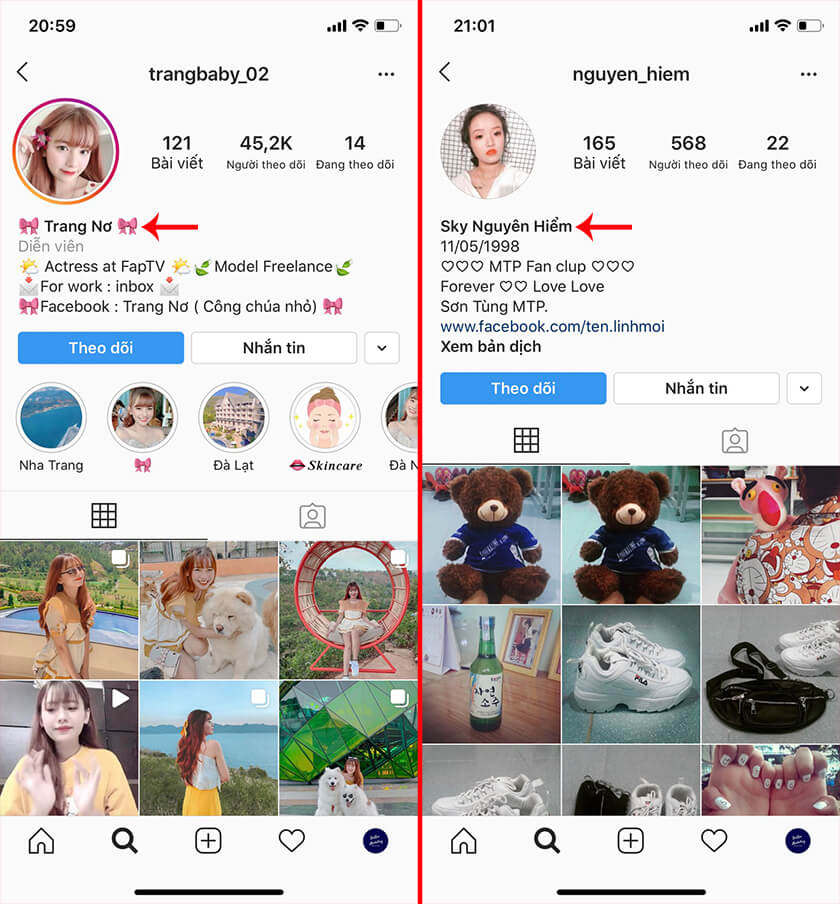 đặt tên instagram hay