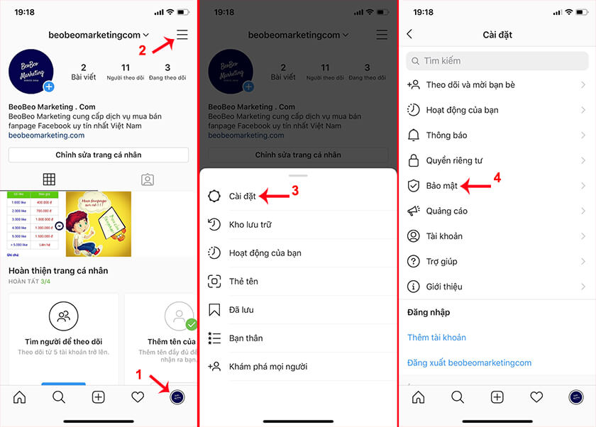 Cách đăng xuất Instagram từ xã