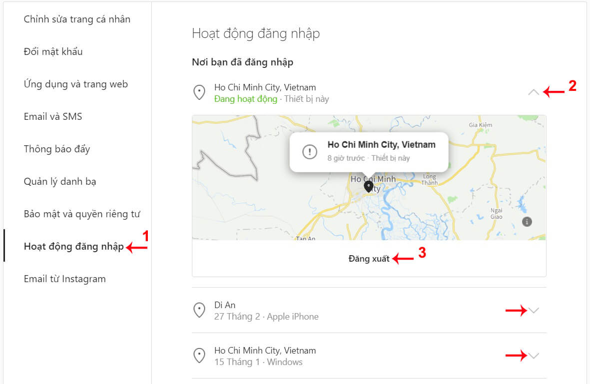 Cách đăng xuất tài khoản Instagram khỏi thiết bị khác
