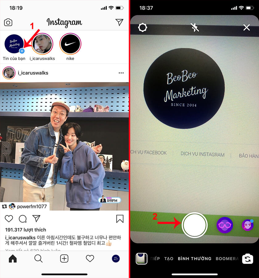 cách đăng story trên instagram