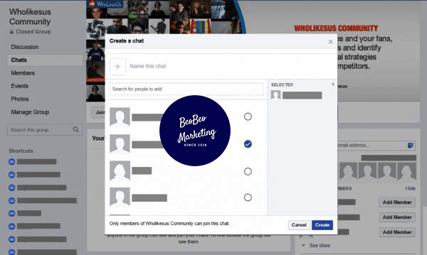 tạo nhóm chat facebook