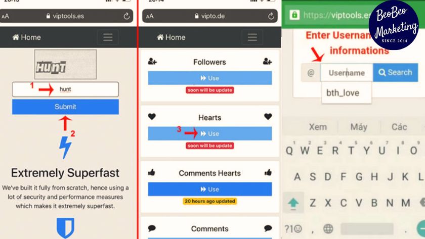 web tăng like tiktok Viptools