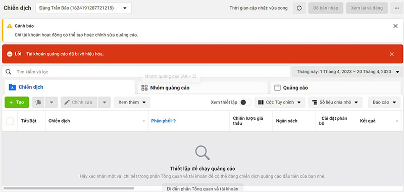 Tại sao tài khoản quảng cáo facebook bị gắn cờ
