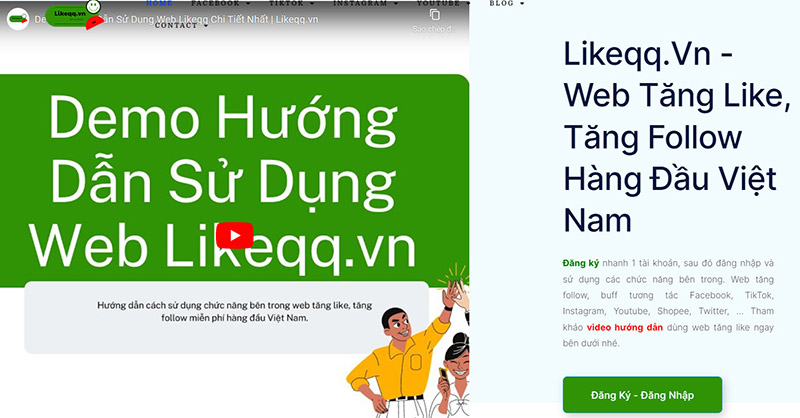 Đăng nhập web tăng tym tiktok