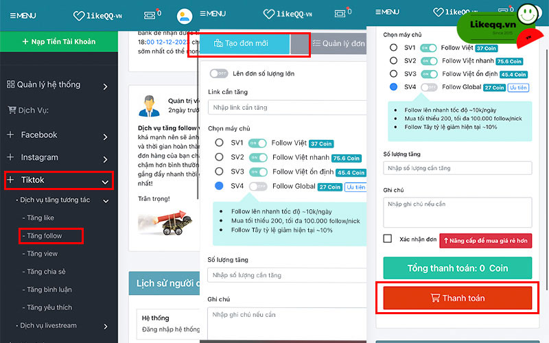 Web tăng follow tiktok trên điện thoại