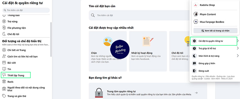 cách xem quản trị viên của fanpage trên máy tính